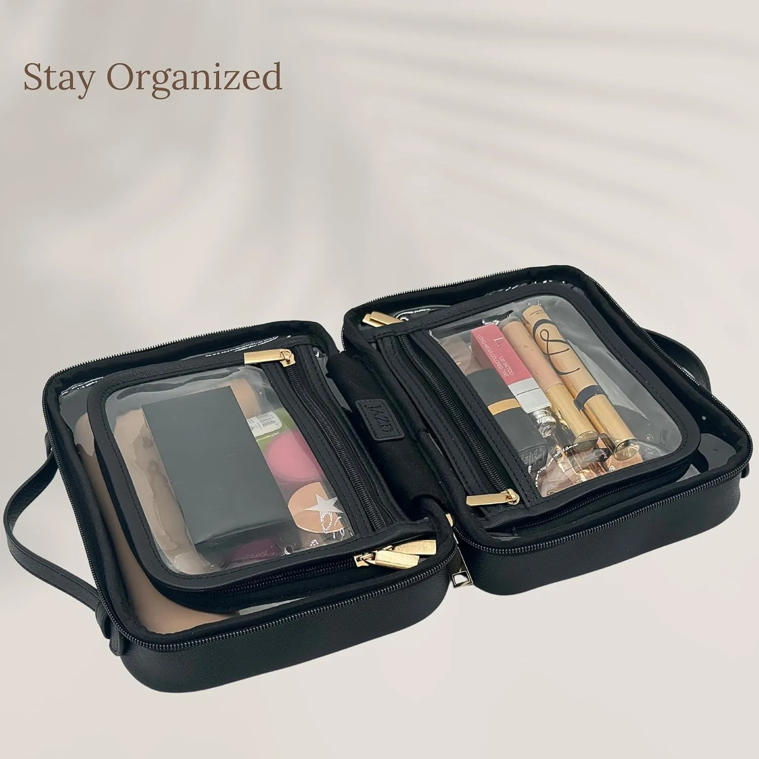 Clear Makeup Bag Toiletry Bag for Women Cosmetic Case Large Capacity Travel Make Up Bag Organizer Transparent Storage Compartment TSA Approved