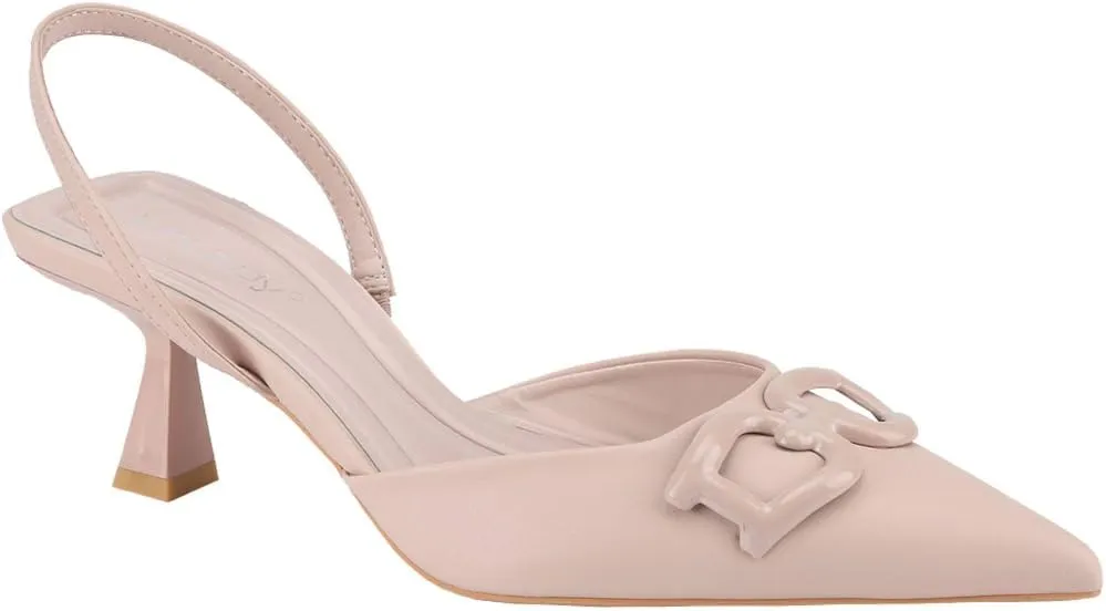 CLOVERLAY Women's Elegant Minimalist Pointed Toe Pump Slingback Backless High Heel Sexy Pointed Toe Low Heel Shoes Summer Elegant Basics Business Casual Business Chic Spring Shoes Spring Break Easter