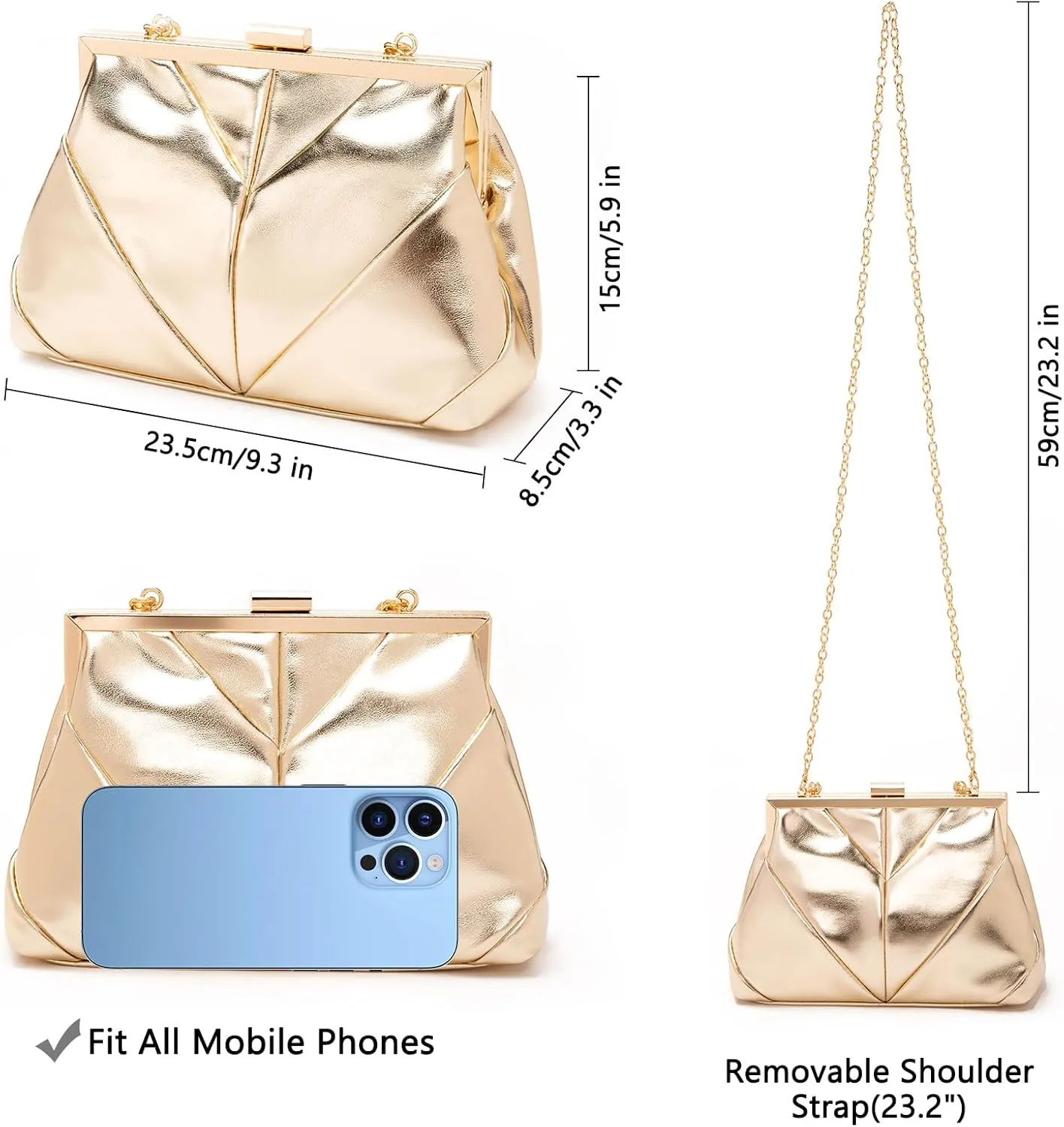 Clutch Purses for Women, PU Leather Evening Bag, Evening Handbags for Party, Prom, Wedding
