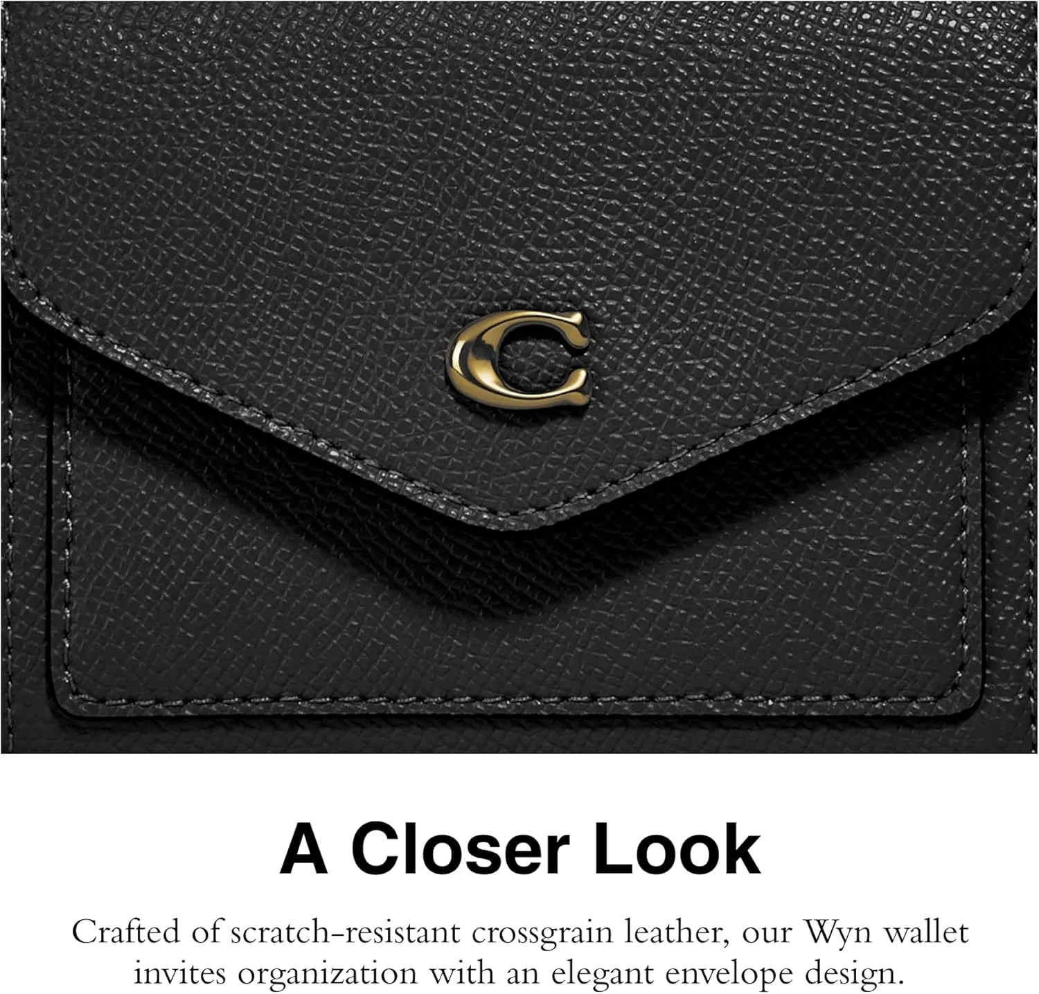Coach Cross Grain Leather Wyn Small Wallet, Li/Black