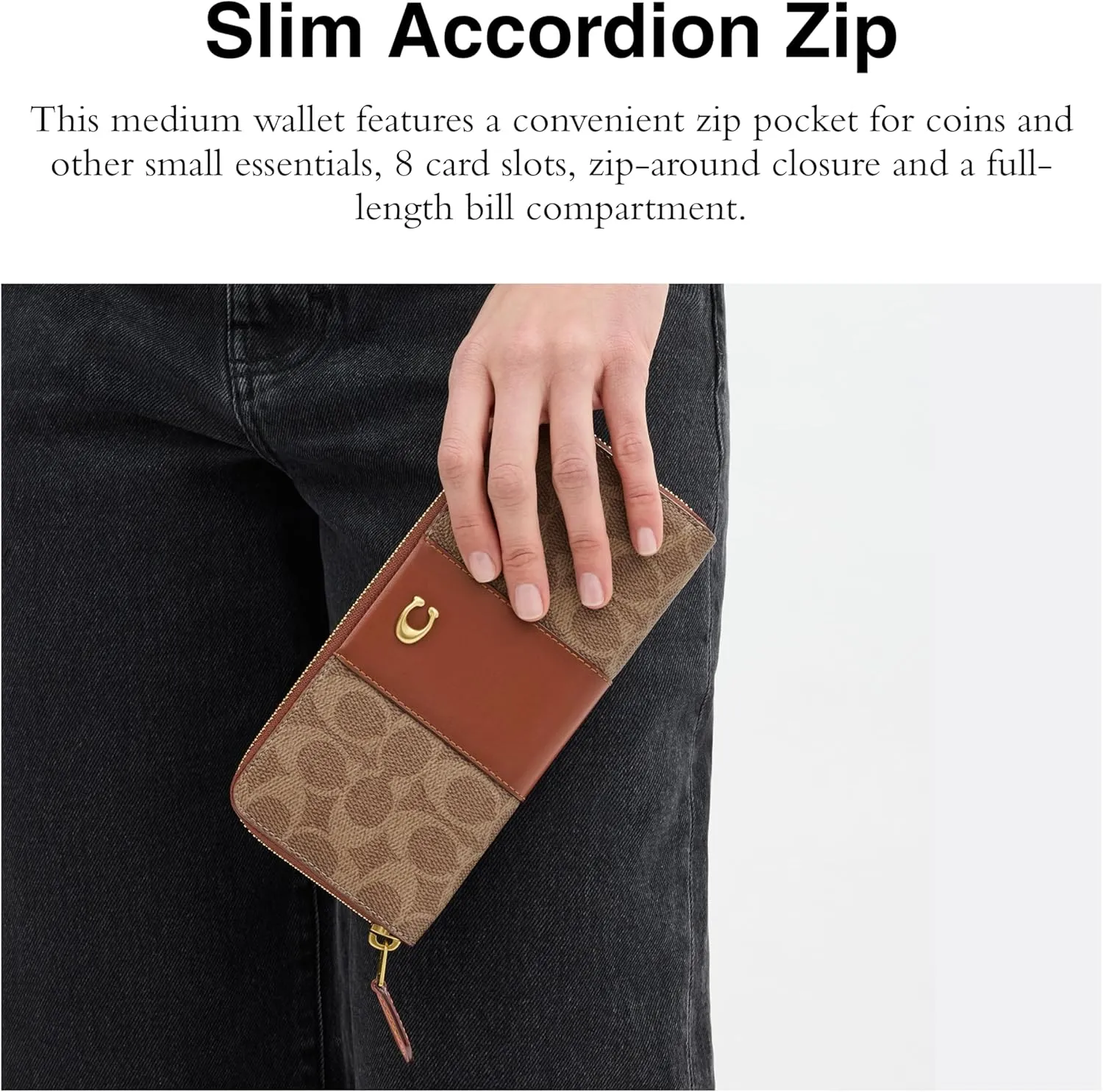 Coach Slim Accordion Zip