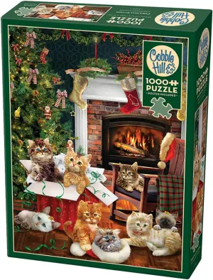 Cobble Hill 1000 Piece Puzzle - Christmas Kittens - Sample Poster Included