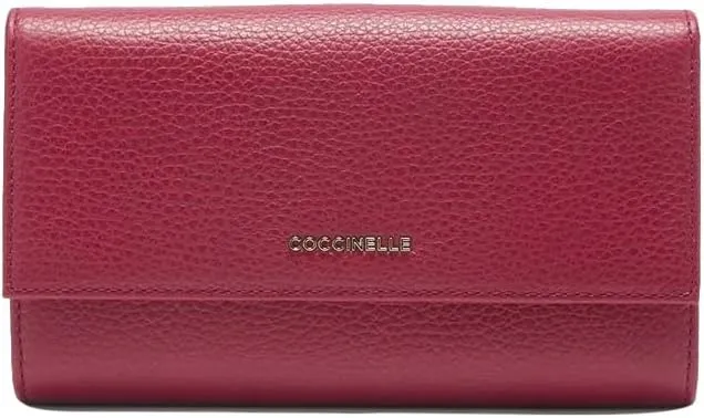 Coccinelle - Ladies Large Double Compartment Wallet, Red(R16 Sangria), 19X10, Wallet with flap
