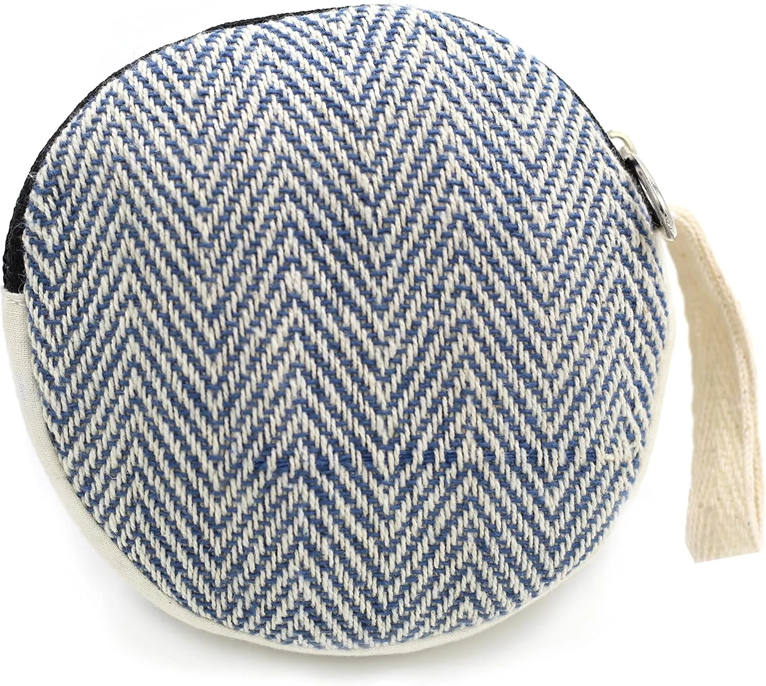 Coin Purse For Women Handmade Hemp Coin Pouch Eco friendly Hippie Boho Wallet Earphone holder (Blue)