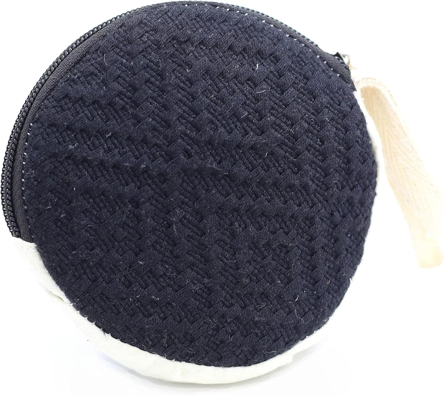 Coin Purse For Women Handmade Hemp Coin Pouch Hippie Boho Wallet Earphone holder (Black), MF-HMP-0033-BK, Standard Size