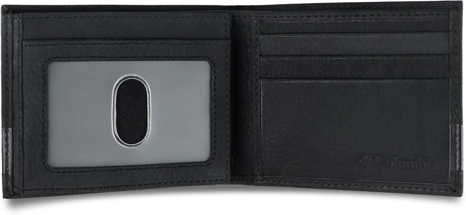 Columbia Men's Everyday Bifold Wallet-Multiple Card Slots, Id Window