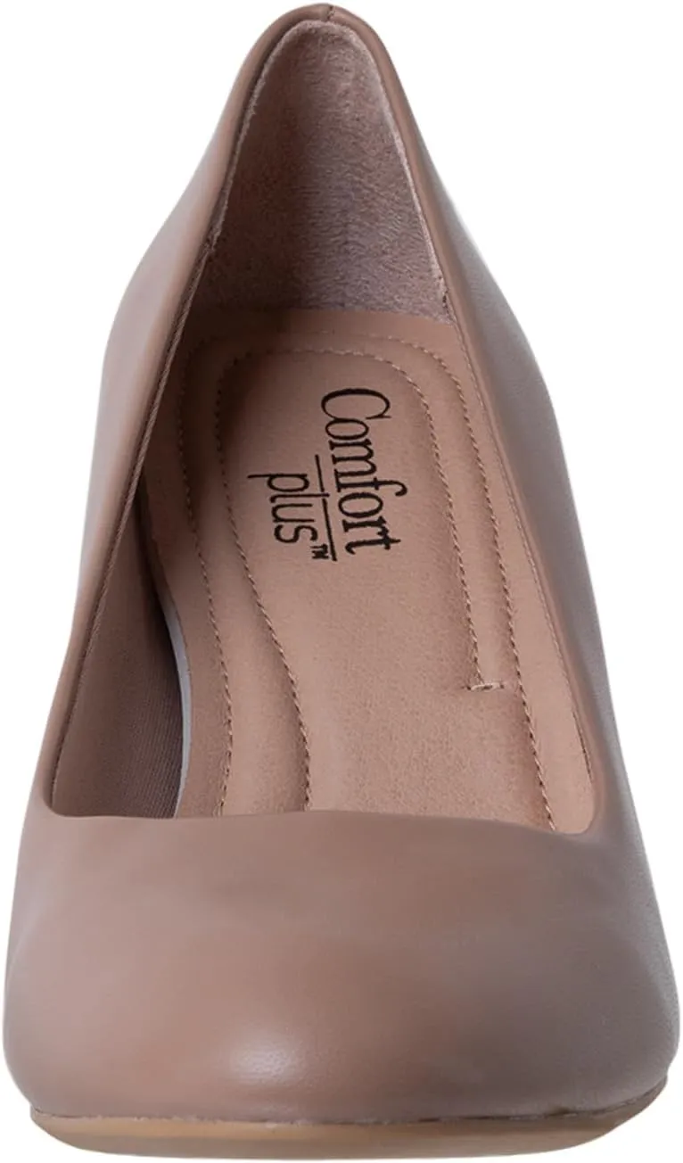 Comfort Plus by Predictions Women's Karma Mid-Heel Round Toe Pump