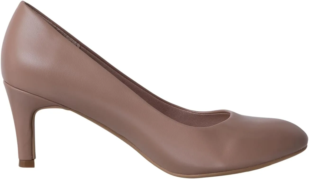 Comfort Plus by Predictions Women's Karma Mid-Heel Round Toe Pump