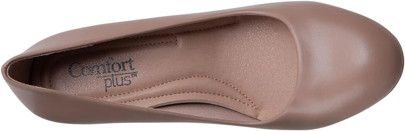 Comfort Plus by Predictions Women's Karma Mid-Heel Round Toe Pump