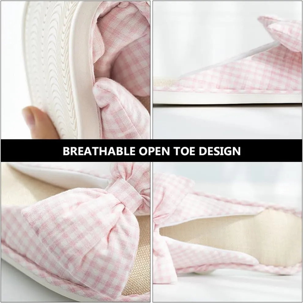 Comfortable Cotton Toe Slippers Home Slippers Non-slip Indoor Shower Shoes