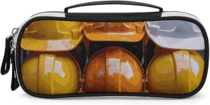 Construction Helmets Leather Makeup Bag Portable Small Cosmetic Organizer Waterproof Toiletry Bags Brushes Pencils And Travel Make Up Accessories