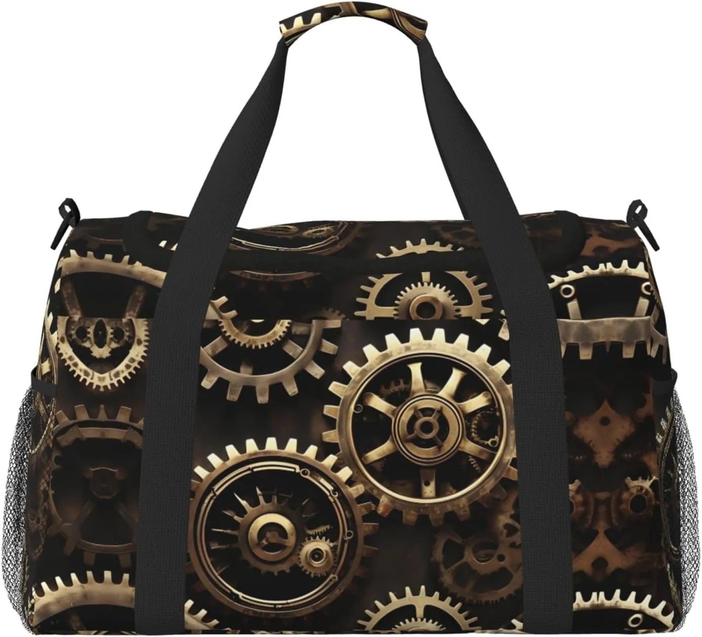 Cool Steampunk Gears print Carry on Bag Underseat Personal Item Bag Travel Duffel Bag Gym Carry On Sports Bag