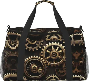 Cool Steampunk Gears print Carry on Bag Underseat Personal Item Bag Travel Duffel Bag Gym Carry On Sports Bag