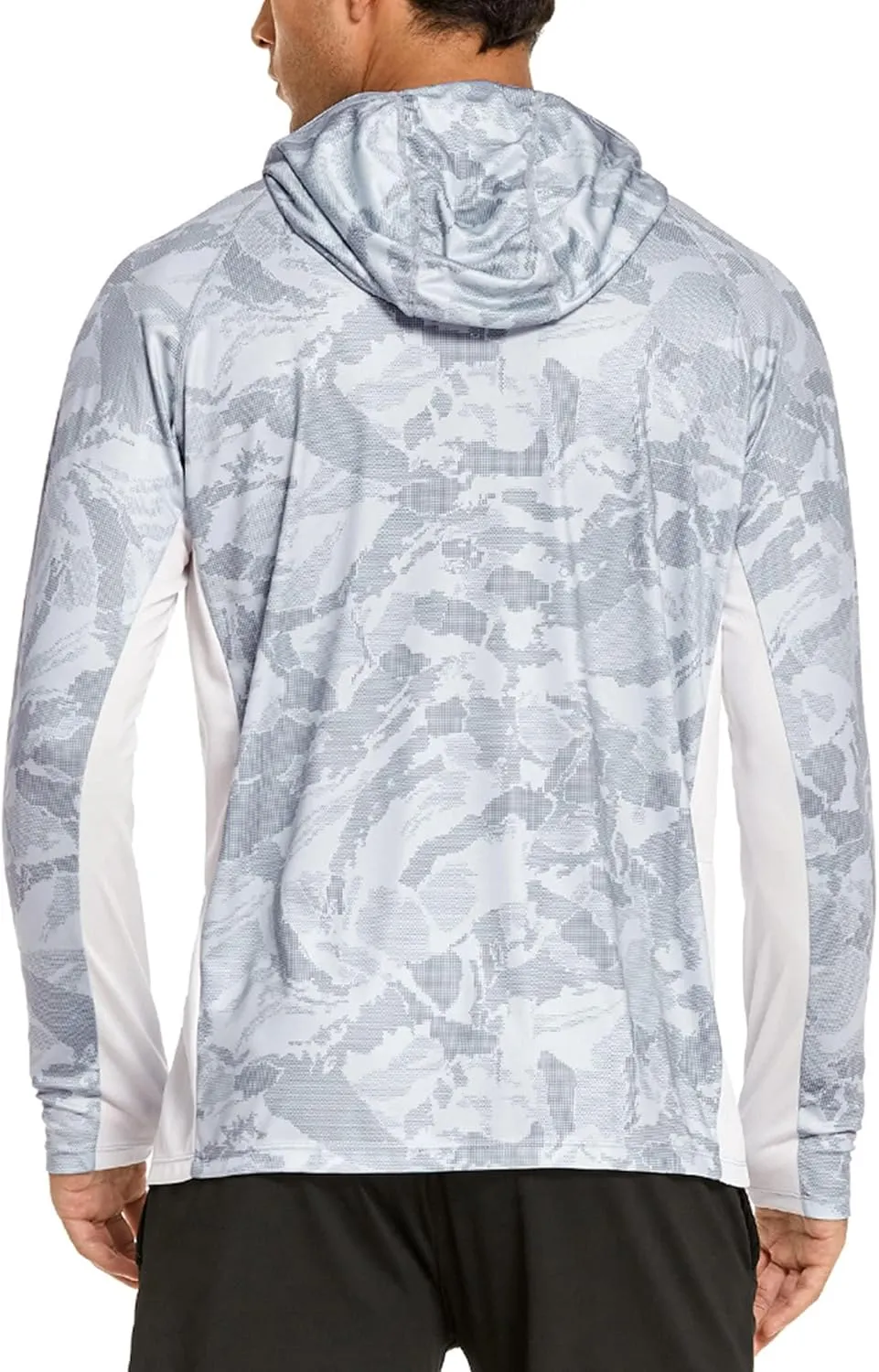COOrun Men's Hooded Sun Shirts with Mask Fishing Shirts for Men Long Sleeve UPF 50 Rash Guards Cooling Hoodies Hiking Shirts
