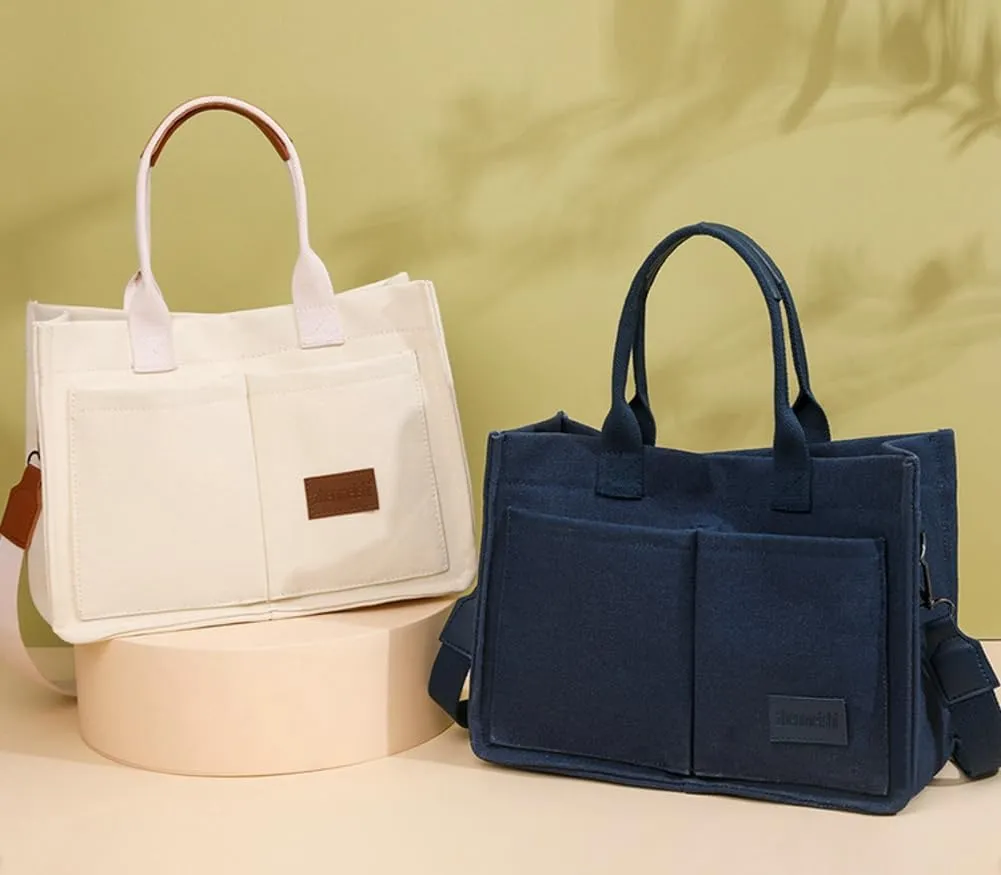 Corduroy Tote Handbags for Women Large Shoulder Crossbody Bag Casual Work Bags Hobo Messenger Bag Satchel with Multi-pocket