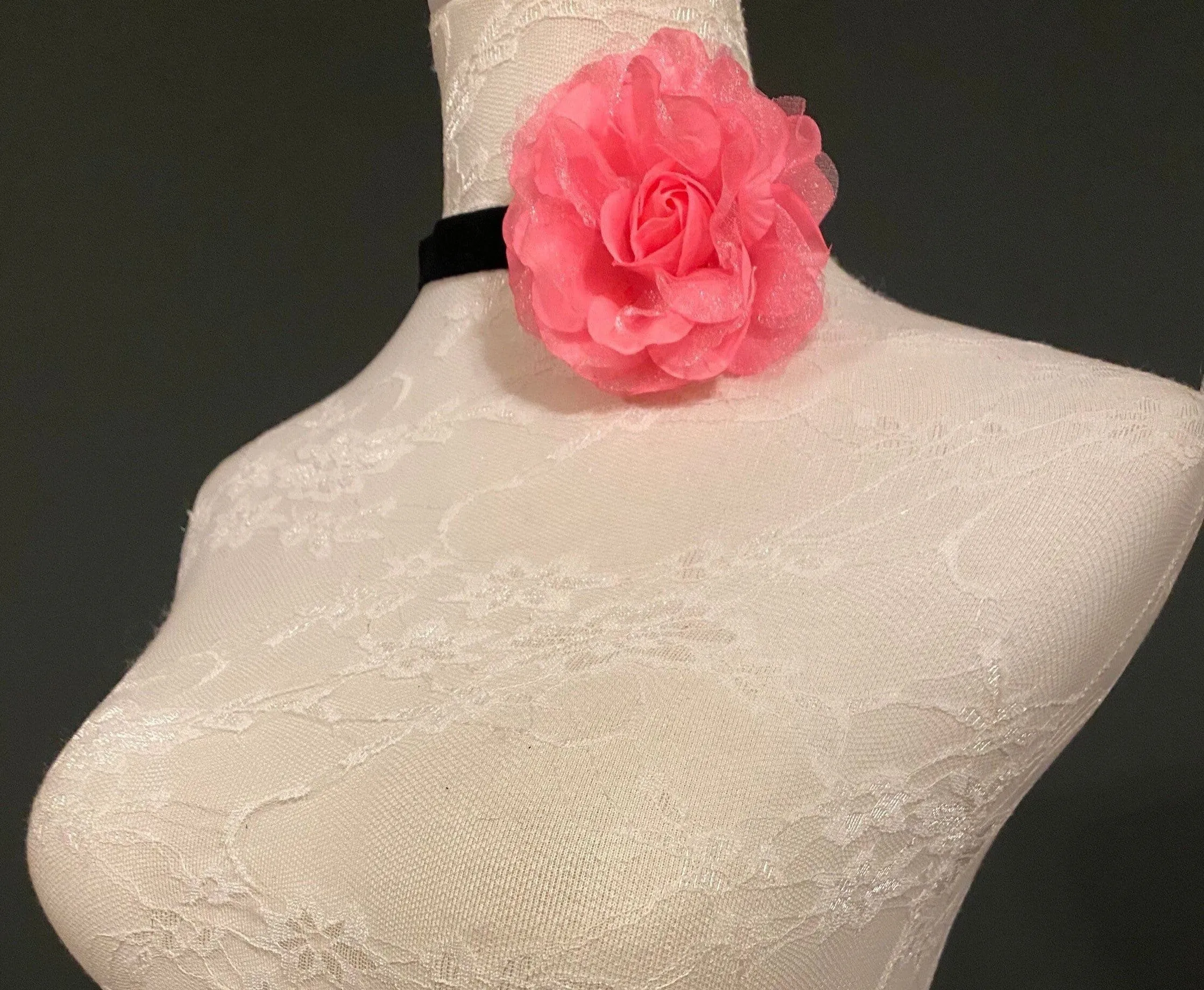 Corsage Choker Necklace, Corsage Chocker with tie detail, FAN Design