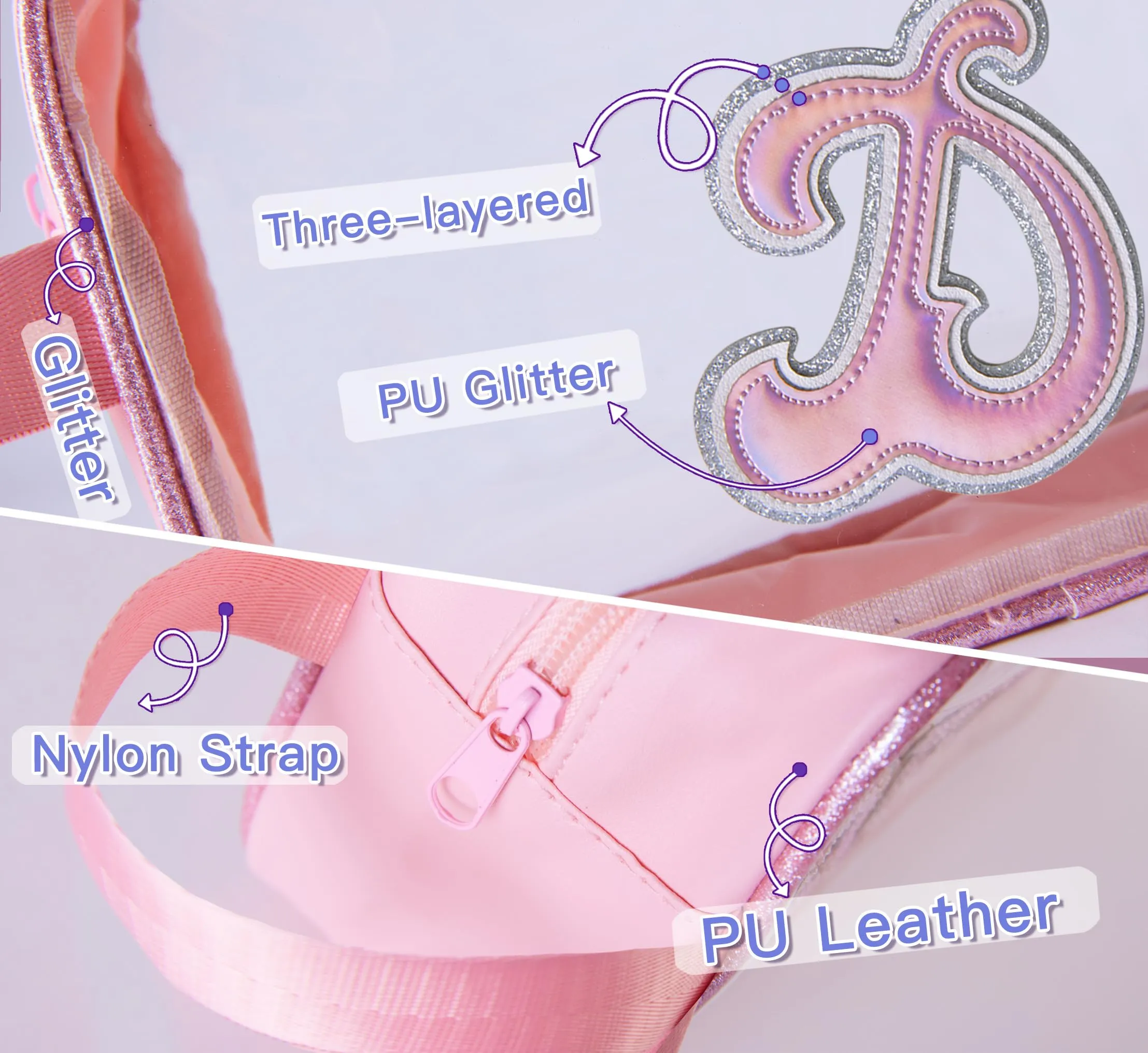 COSHAYSOO Clear Makeup Bag Preppy Initial Letter Cosmetic Toiletry Sunscreen Pouch Travel Essential Accessories Gifts for Women Girls Weekend Summer Holiday Airplane Plane Cruise Traveling Pink D