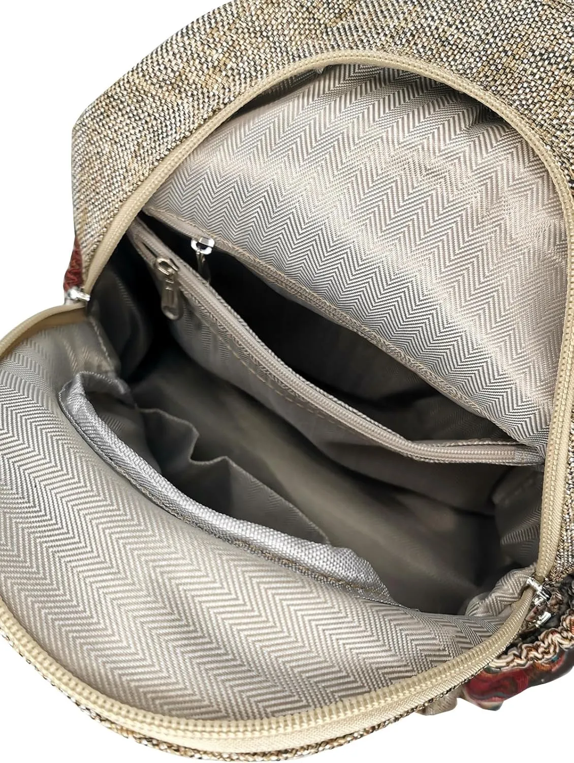 Cotton Small Backpack Purse Fashion Hand Knitting Mini Casual Chest Bag for Women(bohemian)