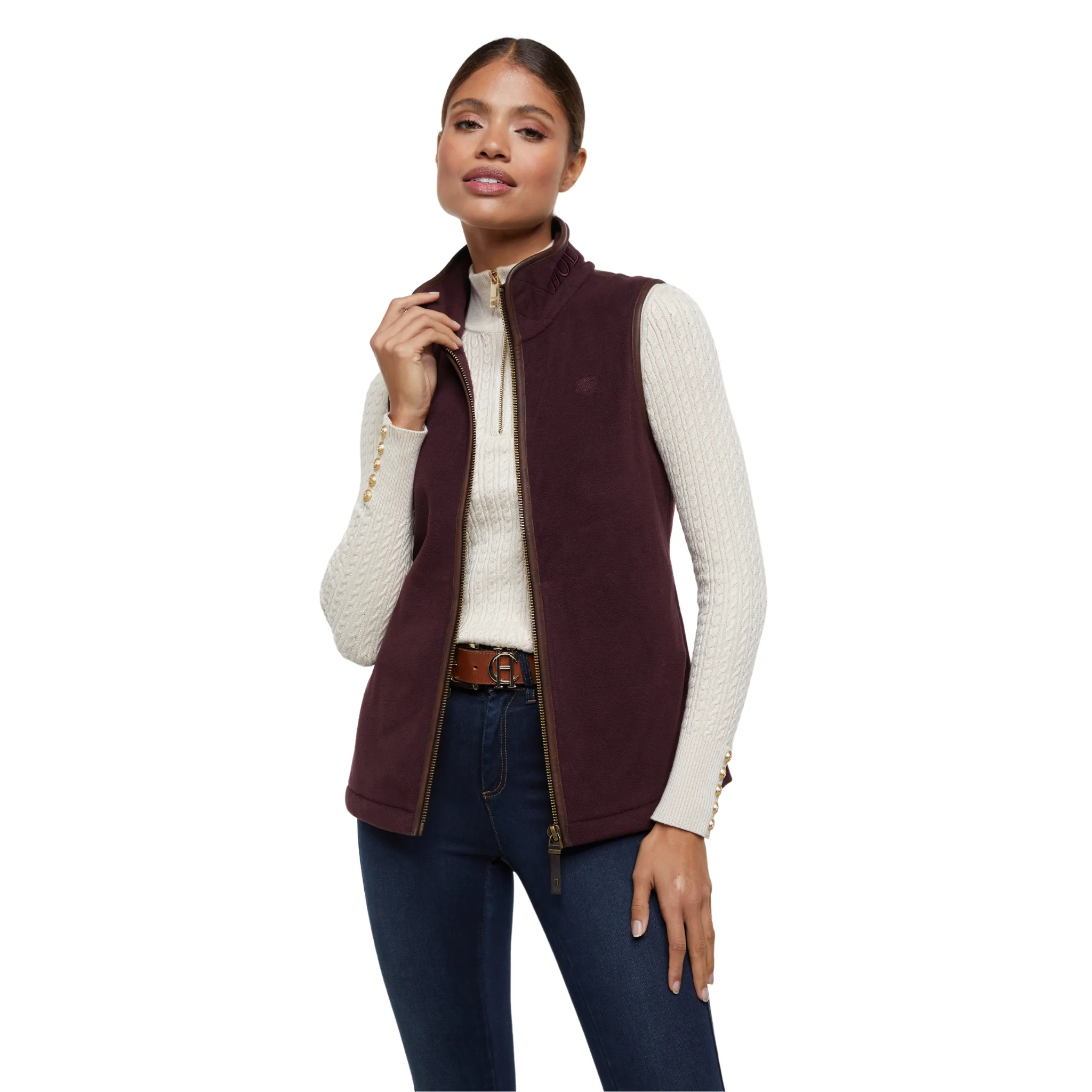 Country Fleece Gilet Mulberry