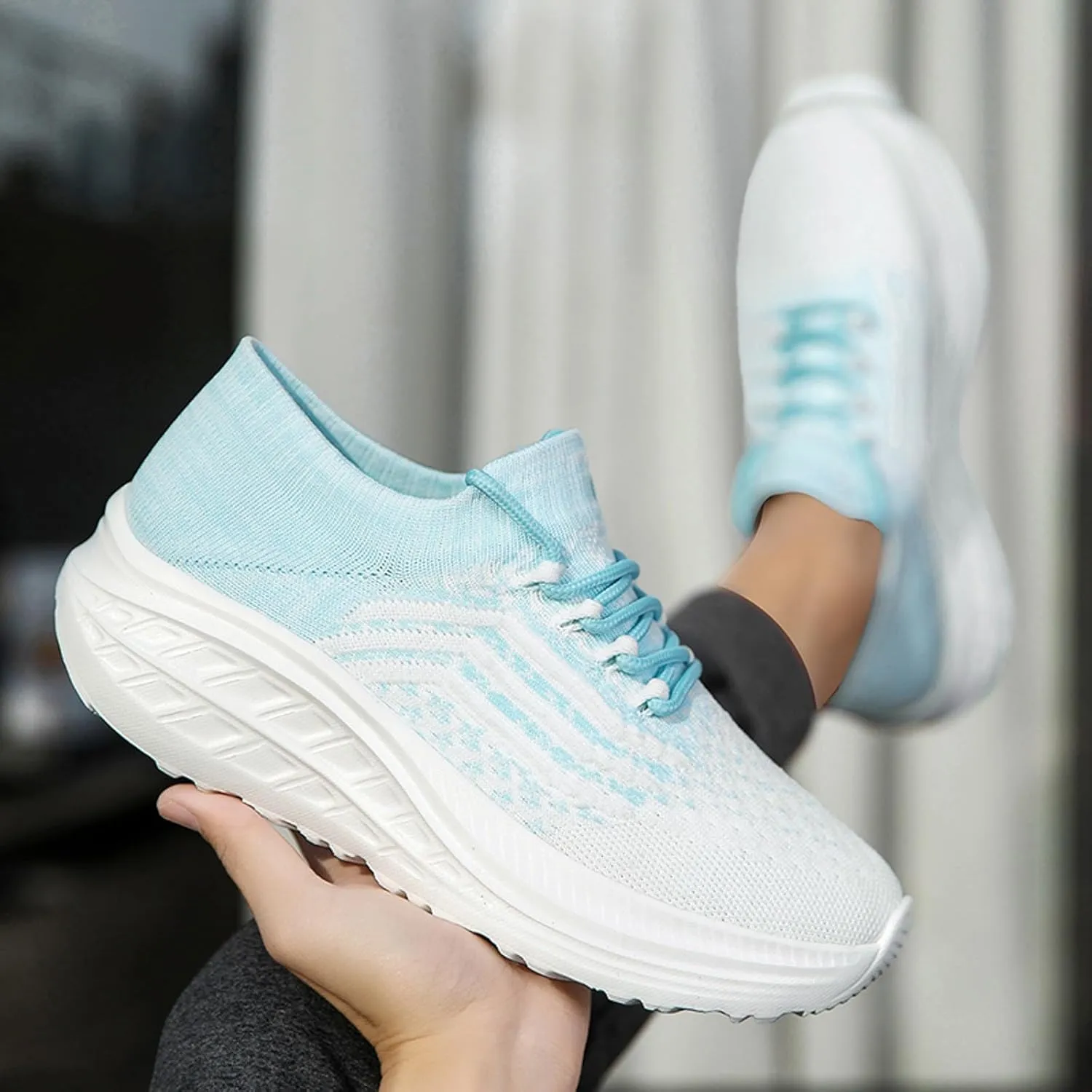 Couples Spring Summer Fashion Mesh Lace Up Platform Sneakers Comfortable Breathable Running Shoes Girls Sneaker Size 1