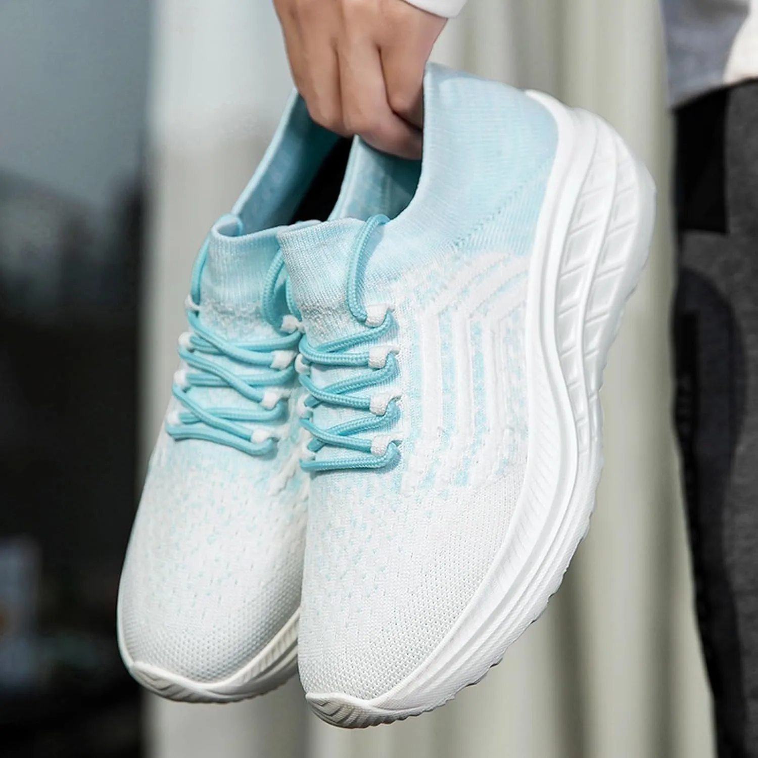 Couples Spring Summer Fashion Mesh Lace Up Platform Sneakers Comfortable Breathable Running Shoes Girls Sneaker Size 1