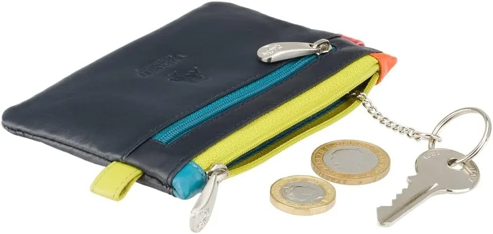 CP2 Cora Multi Colored Coin Purse Mini Wallet (Navy Multi)