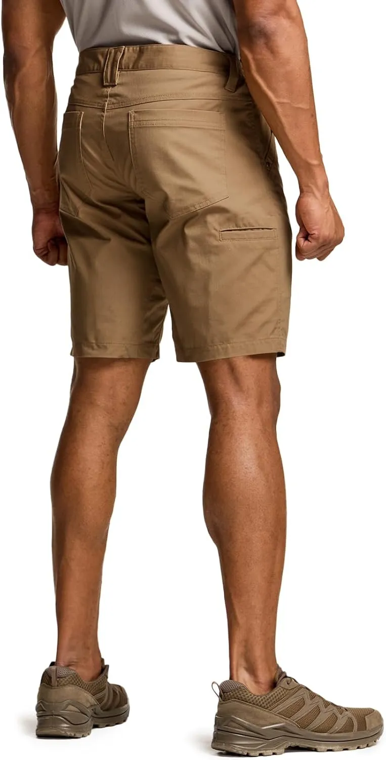 CQR Men's Flex Casual Cargo Shorts, Lightweight Water Resistant Golf Shorts, Stretch Tactical Work Shorts with Multi-Pocket