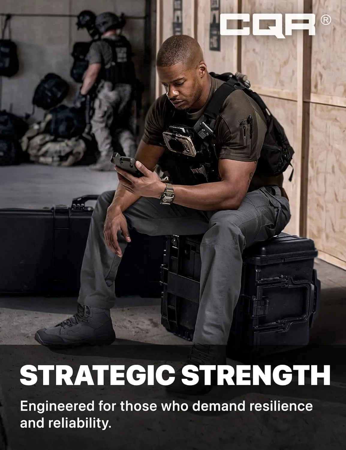 CQR Men's Flex Stretch Tactical Pants, Water Resistant Ripstop Cargo Pants, Lightweight EDC Outdoor Work Hiking Pants