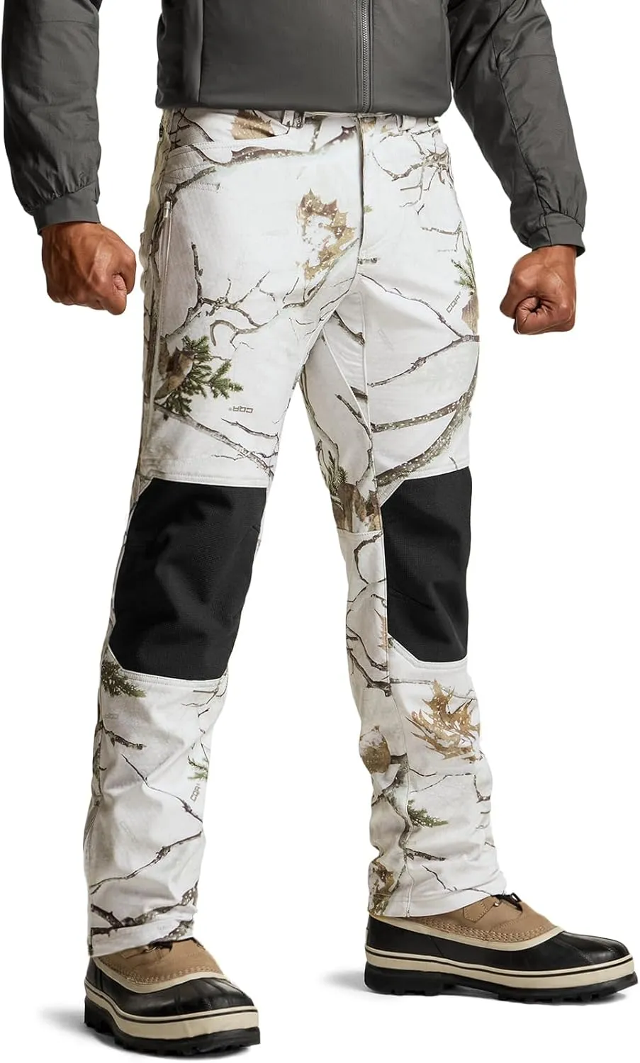 CQR Men's Winter Waterproof Softshell Fleece-Lined Snow Ski Pants, Thermal Outdoor Cargo Work Hiking Pants