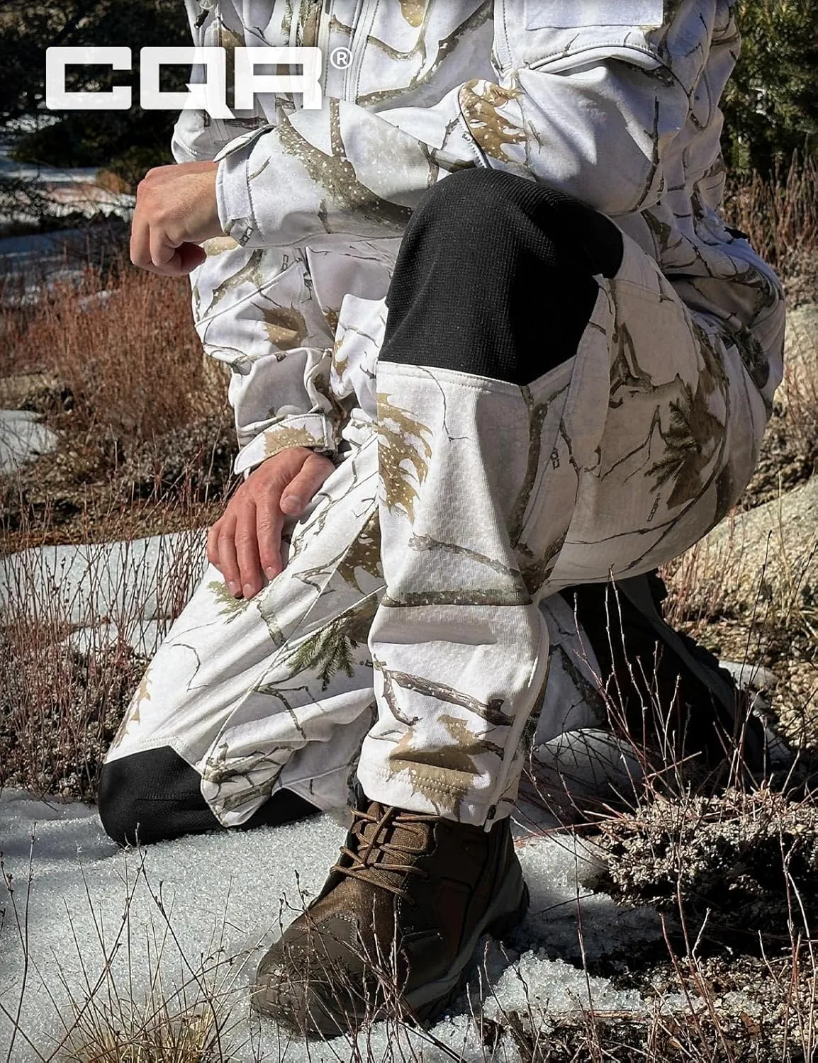 CQR Men's Winter Waterproof Softshell Fleece-Lined Snow Ski Pants, Thermal Outdoor Cargo Work Hiking Pants