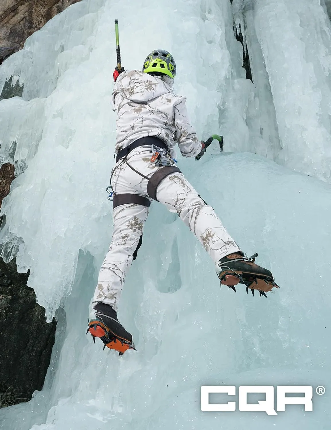 CQR Men's Winter Waterproof Softshell Fleece-Lined Snow Ski Pants, Thermal Outdoor Cargo Work Hiking Pants