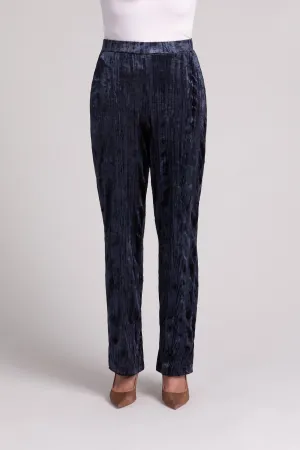 Crinkle Velvet Straight Leg Pant