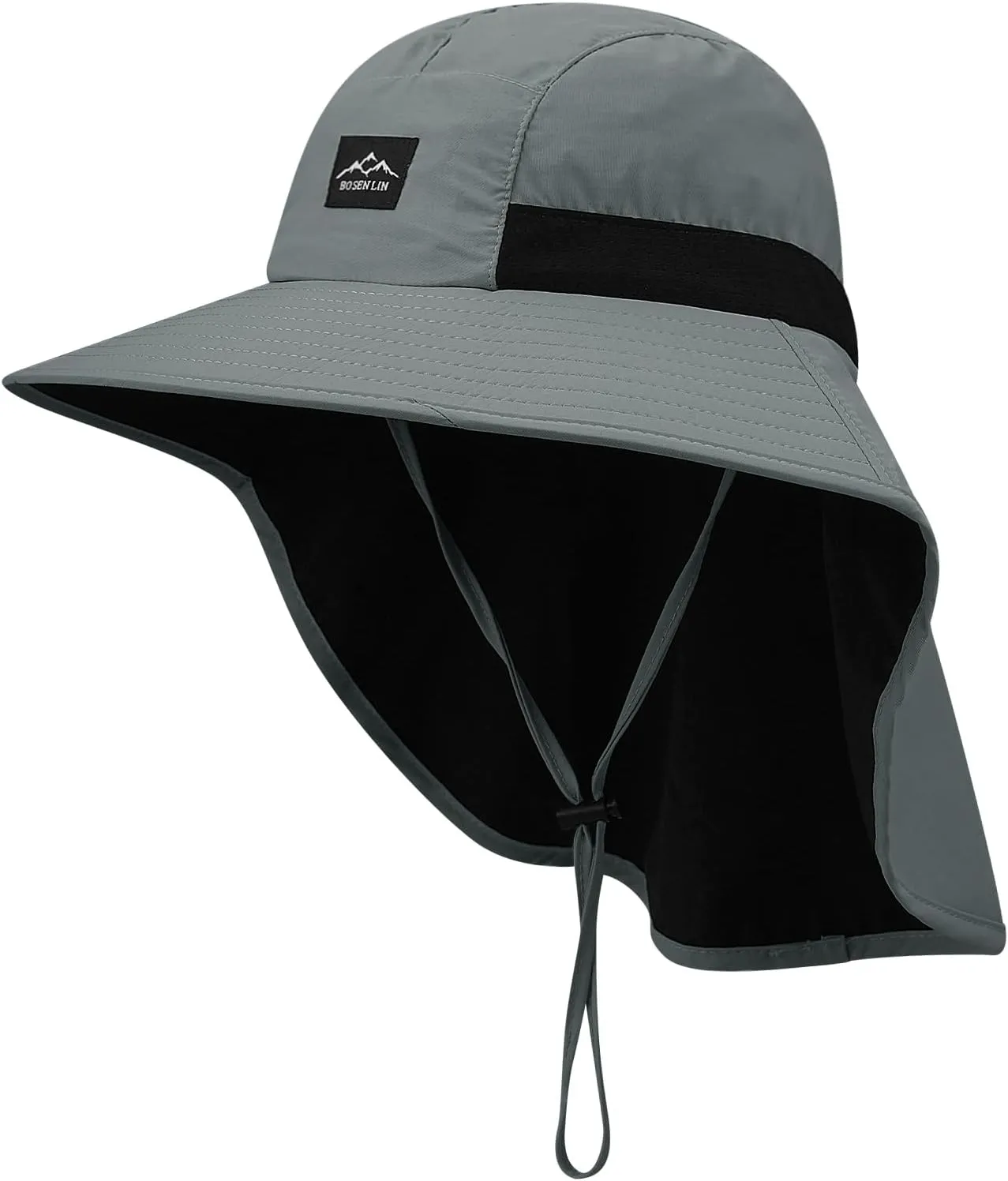 Croogo Wide Brim Sun Hat with Neck Flap Mesh UV Protection Quick Dry Fishing Hats Waterproof Summer Hiking Hat for Men Women