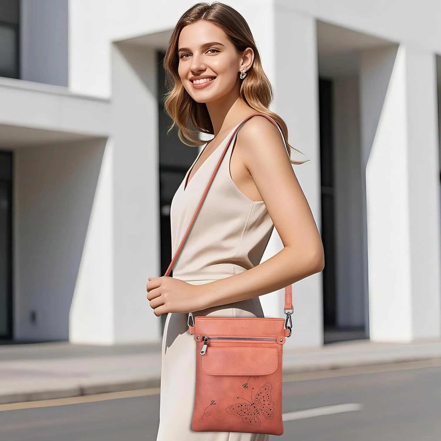 Crossbody Bag for women, Vegan Leathe Cross body Purse with Adjustable Strap, Multi Pocket Shoulder Handbag