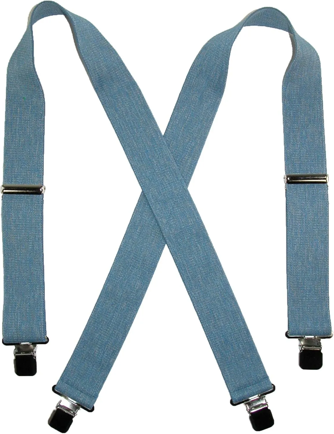 CTM® Men's Denim Clip-End 2 Inch Suspenders