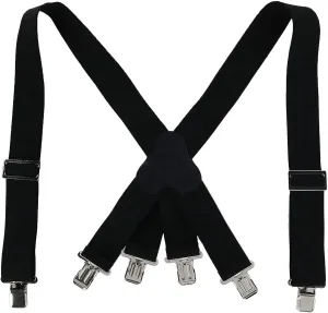 CTM® Men's Elastic Clip-End 2 Inch Fireman Suspenders