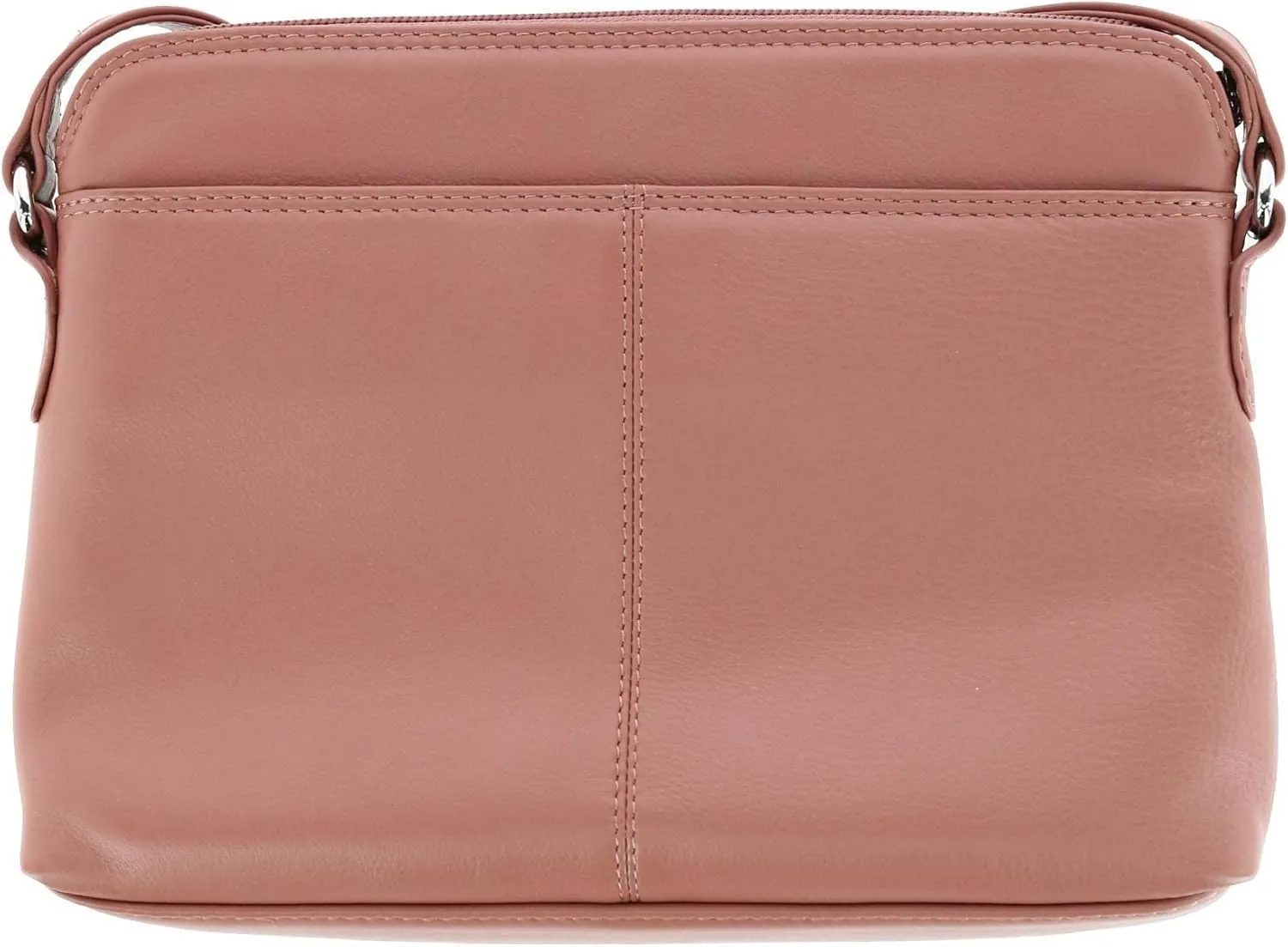 CTM® Women's Leather Shoulder Bag Purse with Side Organizer