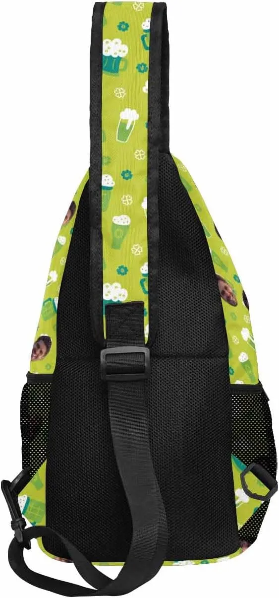 Custom Sling Bag, Personalized Chest Bags Men Women Customized Photo Text Backpack Crossbody Bag Travel Daypack