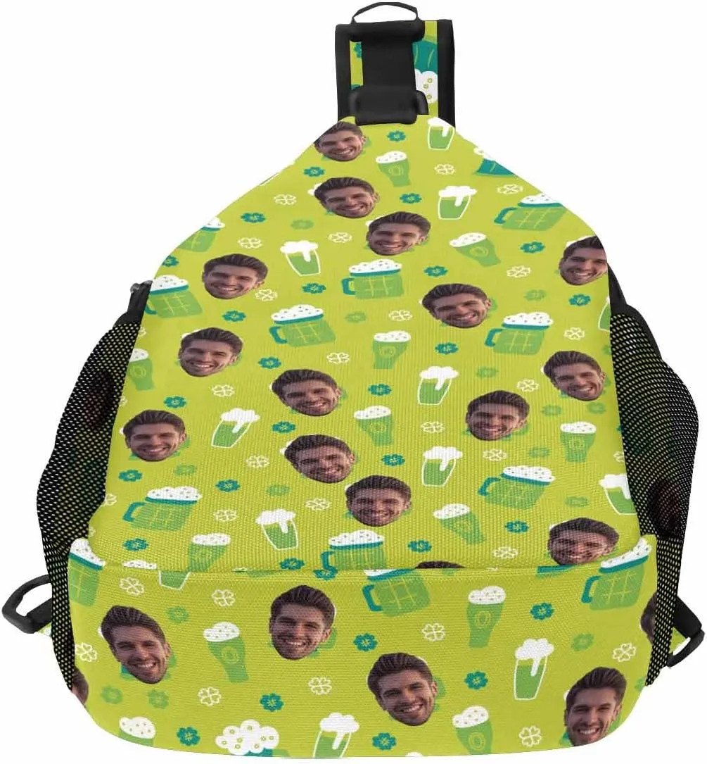 Custom Sling Bag, Personalized Chest Bags Men Women Customized Photo Text Backpack Crossbody Bag Travel Daypack