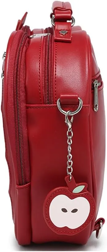 Cute Apple Ita Bag Badges Pins Display Backpack PU Leather Y2k Shoulder Bag Handbag with Mesh Insert Pad (Green, Large)