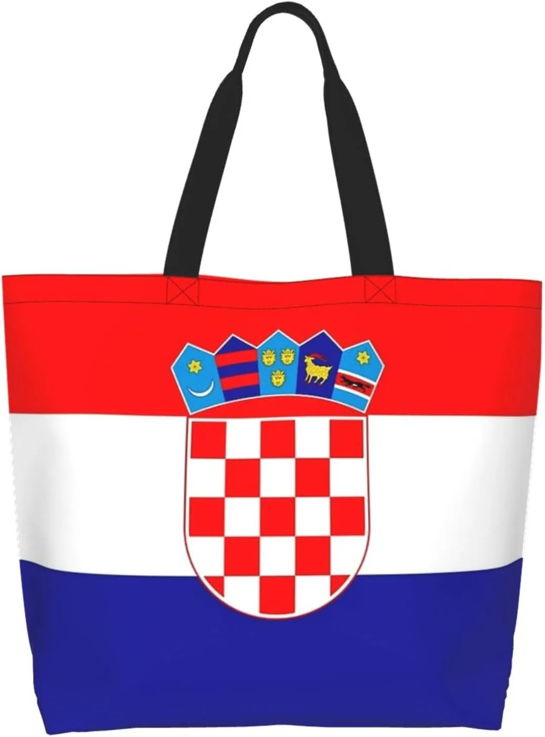 Cute Flag Large Tote Bag For Women Men Reusable Grocery Bag Shopping Shoulder Bag For Travel Work Beach Gym