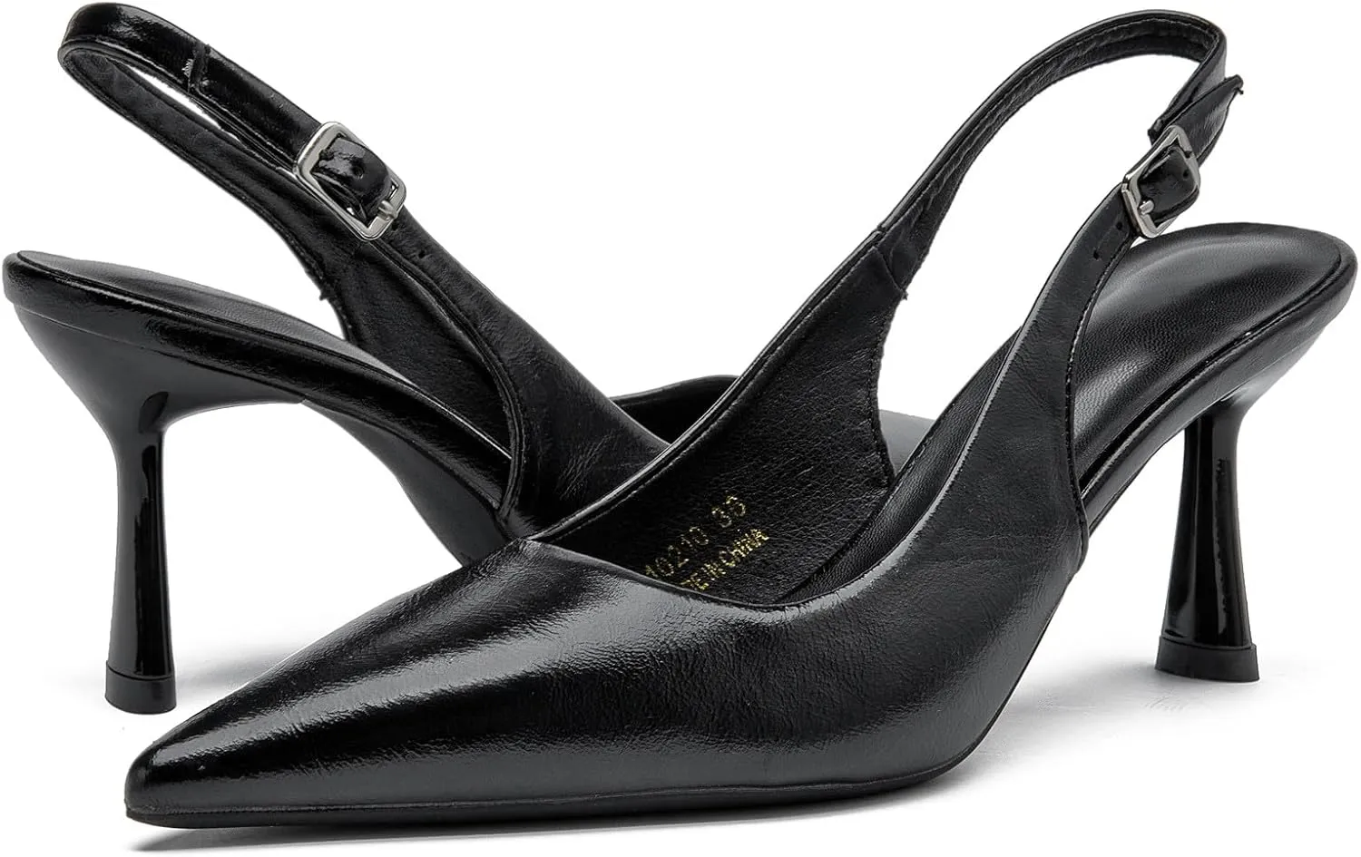 DADAWEN Women's Slingback Kitten Heels Closed Pointed Toe Elegant Dressy Heels Wedding Bride Prom Party Sexy Dress Pumps Shoes