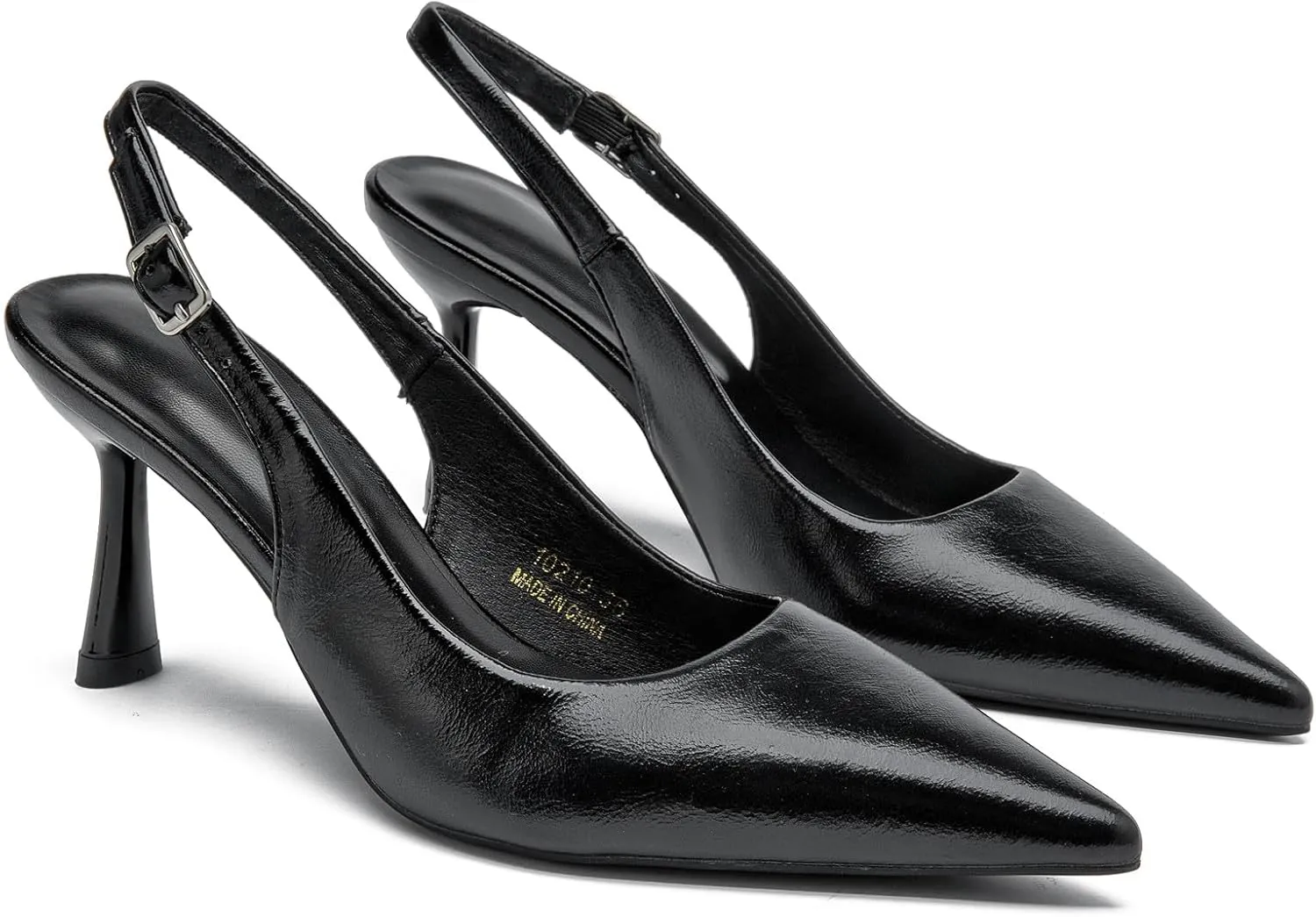 DADAWEN Women's Slingback Kitten Heels Closed Pointed Toe Elegant Dressy Heels Wedding Bride Prom Party Sexy Dress Pumps Shoes