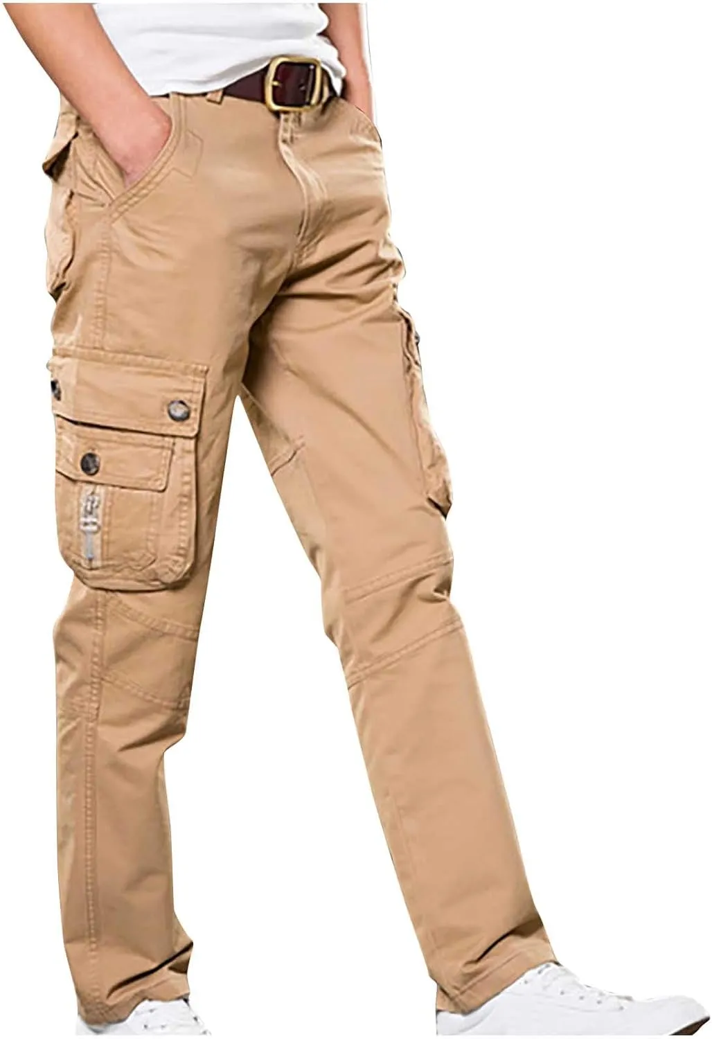 Dademeo Men Military Cargo Pants Combat Trousers Cotton Straight Leg Stretchy Active Pants Athletic Travel Pants with Pockets