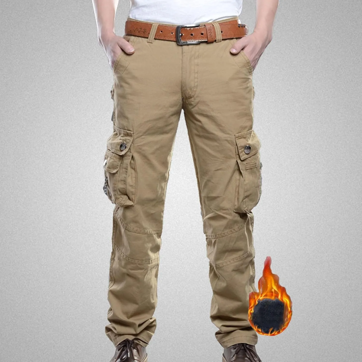 Dademeo Men Military Cargo Pants Combat Trousers Cotton Straight Leg Stretchy Active Pants Athletic Travel Pants with Pockets