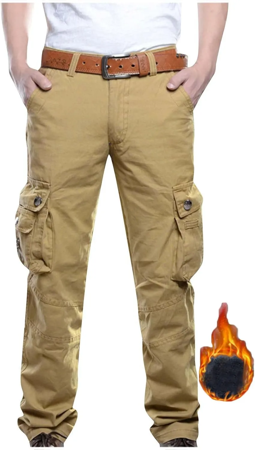 Dademeo Men Military Cargo Pants Combat Trousers Cotton Straight Leg Stretchy Active Pants Athletic Travel Pants with Pockets