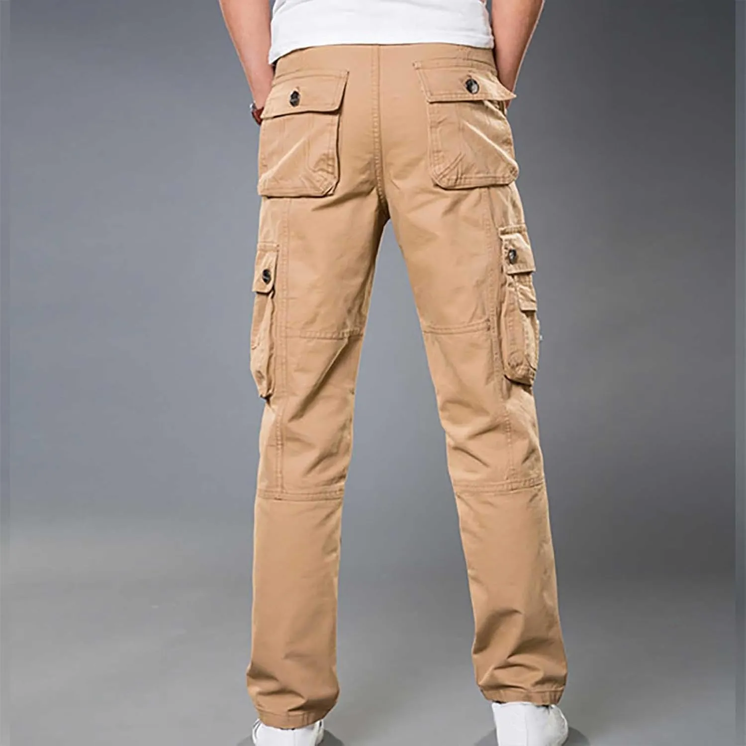 Dademeo Men Military Cargo Pants Combat Trousers Cotton Straight Leg Stretchy Active Pants Athletic Travel Pants with Pockets