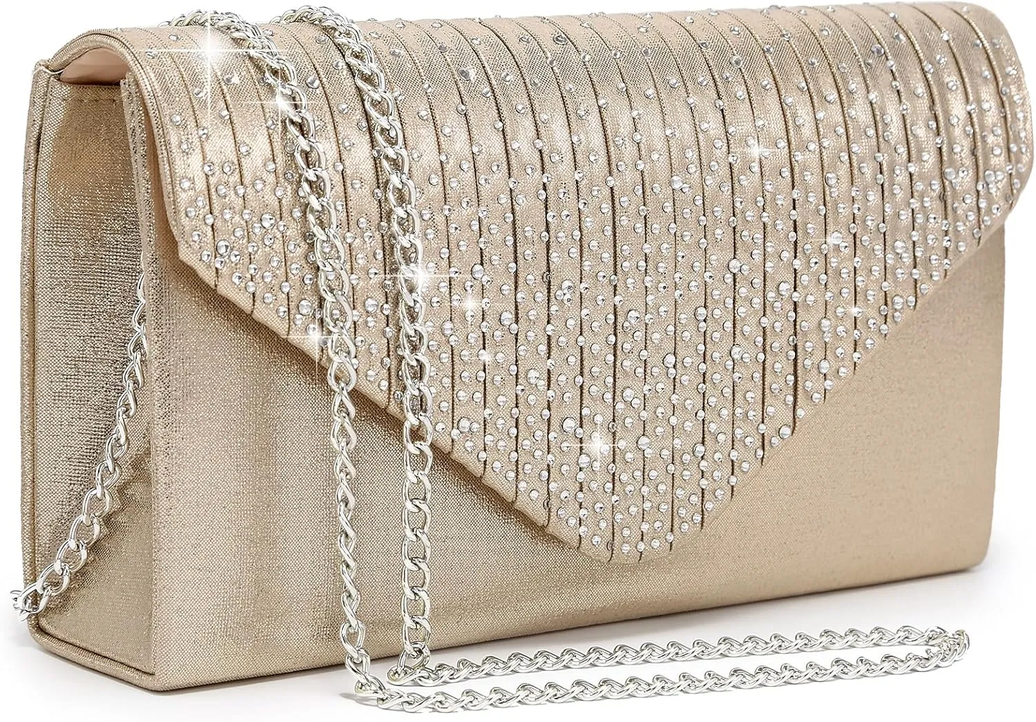 Dasein Ladies Frosted Satin Evening Clutch Purse Bag Crossbody Handbags Party Prom Wedding Envelope