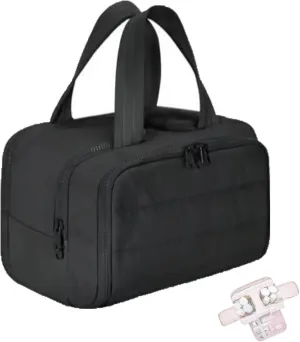 Decisivte large capacity wide-open travel cosmetic bag,Decisivte Cosmetic Bag,Travel Toiletry 𝐁𝐚𝐠,Wide-Opening Proof Organizer for Women, for Traveling, Shower & Toiletries (Black)