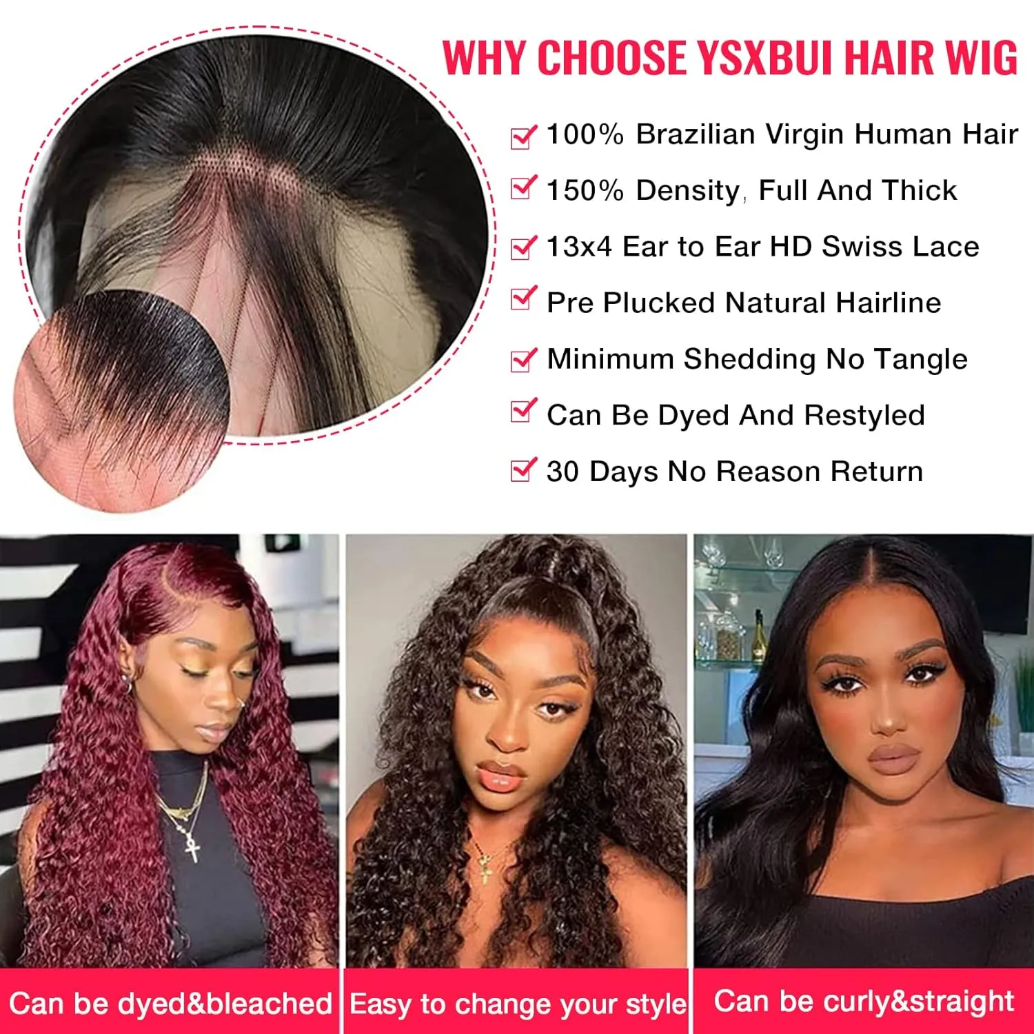 Deep Wave Lace Front Wigs Human Hair Pre Plucked 180 Density 13x4 Curly HD Lace Front Wig Human Hair with Natural Hairline Wet and Wavy Glueless Lace Front Human Hair Wigs for Women (20 Inch)